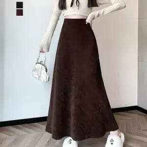 [페이릿] [77까지]코드 밴딩 풀기모 벨벳 롱 스커트