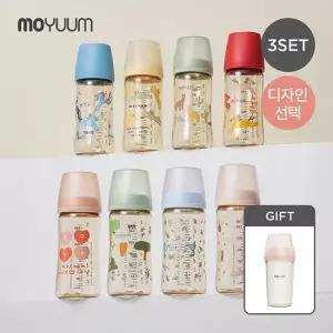 모윰 [두둥맘] 3세대 PPSU 노꼭지 올인원 젖병 270ml 트리플팩 - 디자인선택 +모브아 유꼭지 젖병 250ml )