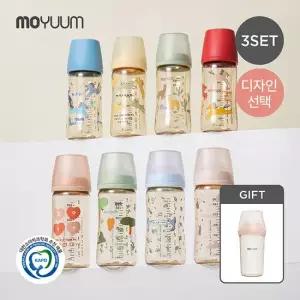 모윰 [두둥맘] 3세대 PPSU 올인원 젖병 270ml 트리플팩- 디자인선택 +모브아 유꼭지 젖병 250ml )