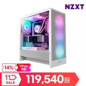 NZXT H5 FLOW V2 RGB 화이트 PC케이스 미들타워케이스 [14%][119,540 WON + 11pay 추가 지급]