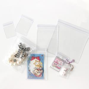 고급 미니 소형 투명 PVC 지퍼백 키링 만들기 부자재 소분 [4size 악세사리 보관 파우치 포카 다회용 포켓]