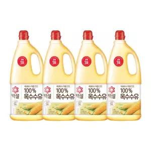 백설 국내에서 직접만든 100 옥수수유 식용유 1.8L x4개