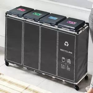 [프로셀러] 재활용 분리수거함 4단 커버세트/분리수거대 쓰레기통