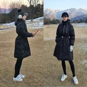 원온롱패딩코트 골프아우터 겨울 롱자켓 여성패딩점퍼