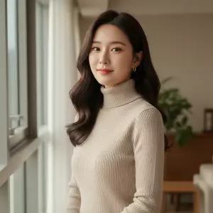 여성 겨울 슬림핏 목폴라 목팔라티 이너 목티 골지니트 터틀넥 데일리룩 색상6가지