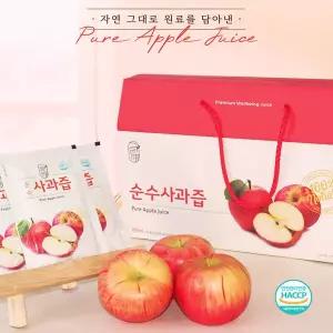 [그린애] 순수사과즙 100% NFC착즙 물·설탕 무첨가 100ml 30팩 1박스
