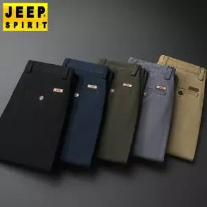 JEEP SPIRIT 남성 스트레이트 캐주얼 바지 가을겨울 데일리 면 바지