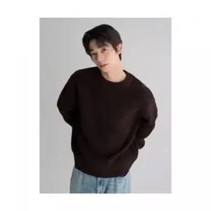 매장정품 8SECONDS 에잇세컨즈 캐주얼 피셔맨 라운드 니트 브라운 456251MMCD 1839473