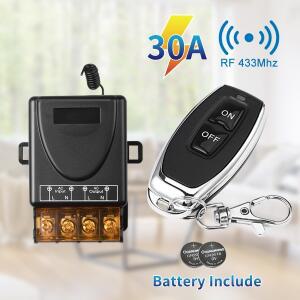 AC 75-220V DC 9-72V RF433Mhz 무선 리모컨 스위치 12V 24V 110V 220V 30A 릴레이 수신기 워터 펌프 전동 L