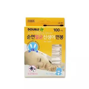 신생아 면봉 일회용 소독 더블업 순면 멸균 개별포장 위생면봉 100개입 1개