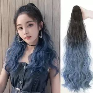 그라데이션 컬러 포니테일 헤어피스 묶음머리
