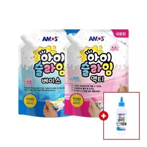 [아모스] 아이슬라임 액티 2.1L+베이스 2.1L+엑티 120ml 슬라임 만들기 재료 DIY 세트