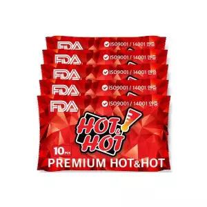 핫앤핫 프리미엄 핫팩(RED) 50매 FDA인증 ISO환경인증 캠핑 손난로 군인 군용 2024년9월 최신제조품 국내직