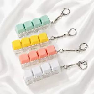 4구 파스텔 키캡 키링 마카롱 딸깍이 클리커 DIY 꾸미기 만들기 단체 대량