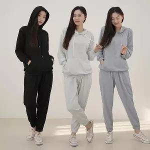 캐주얼 운동복 여자기모트레이닝 상하 츄리닝 여성홈웨어 키작녀조거팬츠 데일리 세트
