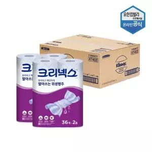 크리넥스 빨아쓰는 행주 36매 2롤 x 12팩 47402