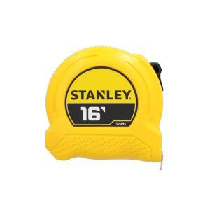 STANLEY 16피트 줄자 3/4인치 블레이드 (30495) | 내구성을 위해 코팅 처리되었으며 인체공학적이고 부드러운 잠금 기능이 있는 줄자입니다. 16인치와 19.2인치 스터드 눈금이 있습니다