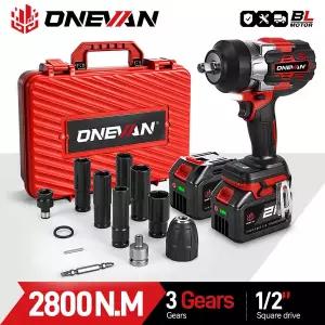 전동라쳇 충전식 임팩 드릴 ONEVAN 2800N.M 브러시리스 전기 임팩트 렌치 1/2인치 무선 토크 파워툴 마키타