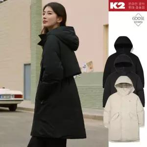 [롯데백화점]케이투 겨울 여성 데일리 롱 구스 오버핏 수지 야상 다운 씬에어 바이브 KWW24558