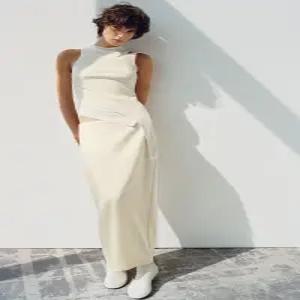 [매장정품] ZARA 새틴 미디 스커트 - 베이지 4391/509/710