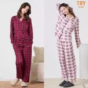 [신세계라이브쇼핑]트라이 뉴 피치기모 파자마 2세트(여성)