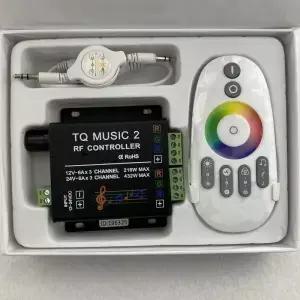 TQ-MUSIC 2; LED RGB RF 음악 컨트롤러; DC12-24V 입력; 6A*3CH 출력
