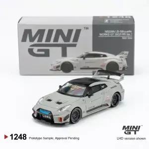MINIGT 1 64 LB 실루엣 GT 35GT-RR Ver.1 매트 그레이 MGT 알로이 자동차 모델 1248