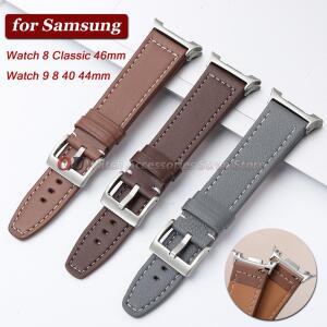 호환품 갤럭시 워치 9, 8 (44mm, 틈새 없는 가죽 스트랩, 삼성 클래식 교체용 시계 밴드 액세서리