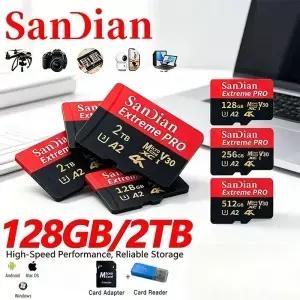 1TB 메모리 카드 512GB TF SD 고속 U3 미니 휴대폰/카메라/맥용