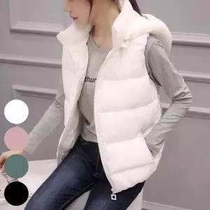 빅사이즈패딩베스트 R268L410 베이직초경량후드조끼 DG