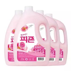 피죤 대용량 레귤러 섬유유연제 핑크로즈 본품 3100ml x 4개