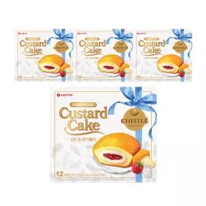 롯데웰푸드 카스타드 치즈&라즈베리 12입 300g, 4개