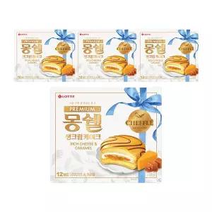 롯데웰푸드 몽쉘 프리미엄 리치 치즈&카라멜 12입 444g, 4개