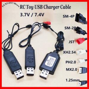 1/2PCS RC 장난감용 3.7V/7.4V USB 충전기 케이블 SM/JST/XH2.54 커넥터 리튬 이온 배터리 코드  제어 자동