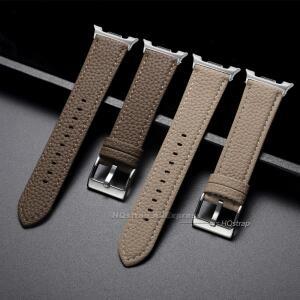 삼성 갤럭시 워치 8 클래식 46mm 40mm 44mm용 새 리치 패턴 가죽 시계줄, 비즈니스 스마트워치 팔찌