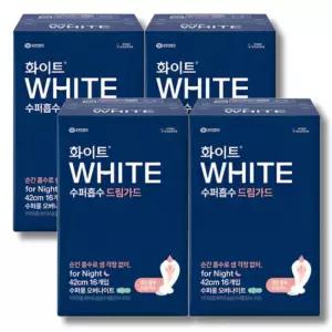 화이트 수퍼흡수 오버나이트 생리대 수퍼롱 드림가드 16매 X 4팩