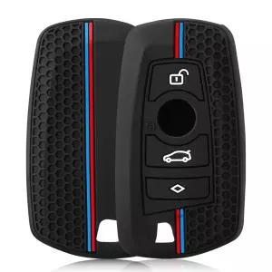 BMW 호환 1 2 3 5 7 시리즈 F10 F20 F30 335 328 535 E90 E92 E93용 실리콘 자동차 키 케이스 커버 리모컨