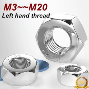 왼쪽 나사산 육각 너트 미세 스테인리스 스틸 A2 SUS304 시계 반대 방향 M3~M20