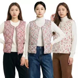 여성 꽃누빔 패딩조끼 겨울 경량 기본 퀼팅 조끼 여자 베스트