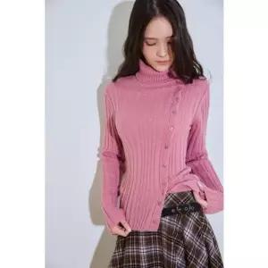 [갤러리아] [BLUE LABEL] 골조직 단추포인트 목폴라 니트탑 (ES4OKL02)
