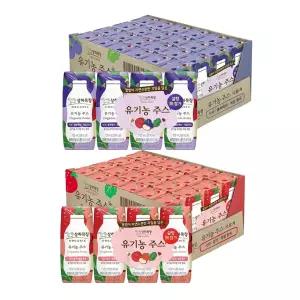 상하목장 유기농 주스 사과딸기케일, 125ml, 24개 +사과블루베리케일, 125ml, 24개