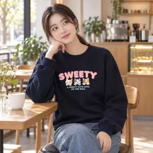 LM캣 맨투맨 국내생산 특양면 기모 남여공용 M~2XL 빅사이즈 여성 여자 남성 남자 단체 루즈핏 데일리 겨울 학생 프린팅 긴팔 후드티