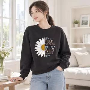 데이지 맨투맨 국내생산 특양면 기모 남여공용 M~2XL 빅사이즈 여성 여자 남성 남자 단체 루즈핏 데일리 겨울 학생 프린팅 긴팔 후드티