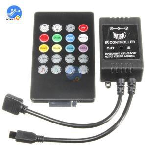 IR RGB 음악 컨트롤러 12-24V DC USB 5V 마이크로폰 LED 디머 20키 적외선 리모컨 5050 2835 컬러 스트립