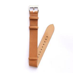 카키 필드 다크 브라운 가죽 시계 밴드 스트랩 18mm 20mm