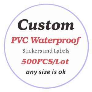 500PCS PVC 방수 스티커 맞춤 및 로고 웨딩 생일 세례 레이블