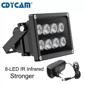 CCTV 8-LED IR 적외선 어레이 조명기 IP65 850nm 금속 카메라 용 방수  채우기 빛
