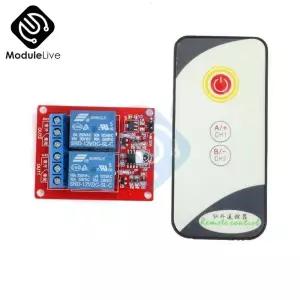IR 적외선 리모컨 스위치 고전류 릴레이 보드 LED 상태 표시기 컨트롤러 2 채널 2CH 양방향 12V