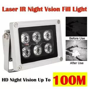 적외선  LED 필 라이트 CCTV  카메라용 레이저 조명 IR 거리 100m 6 개 어레이