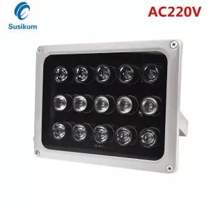 적외선 램프 어레이 IR 일루미네이터 CCTV 카메라 필 라이트 야외 IP65 방수  AC 220V 15 개